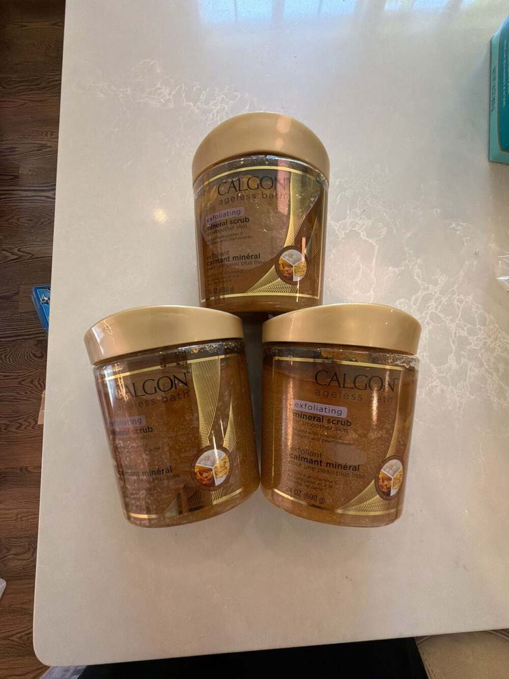 3 Pack Calgon Ageless Bath Exfoliating Mineral Scrub 24 oz